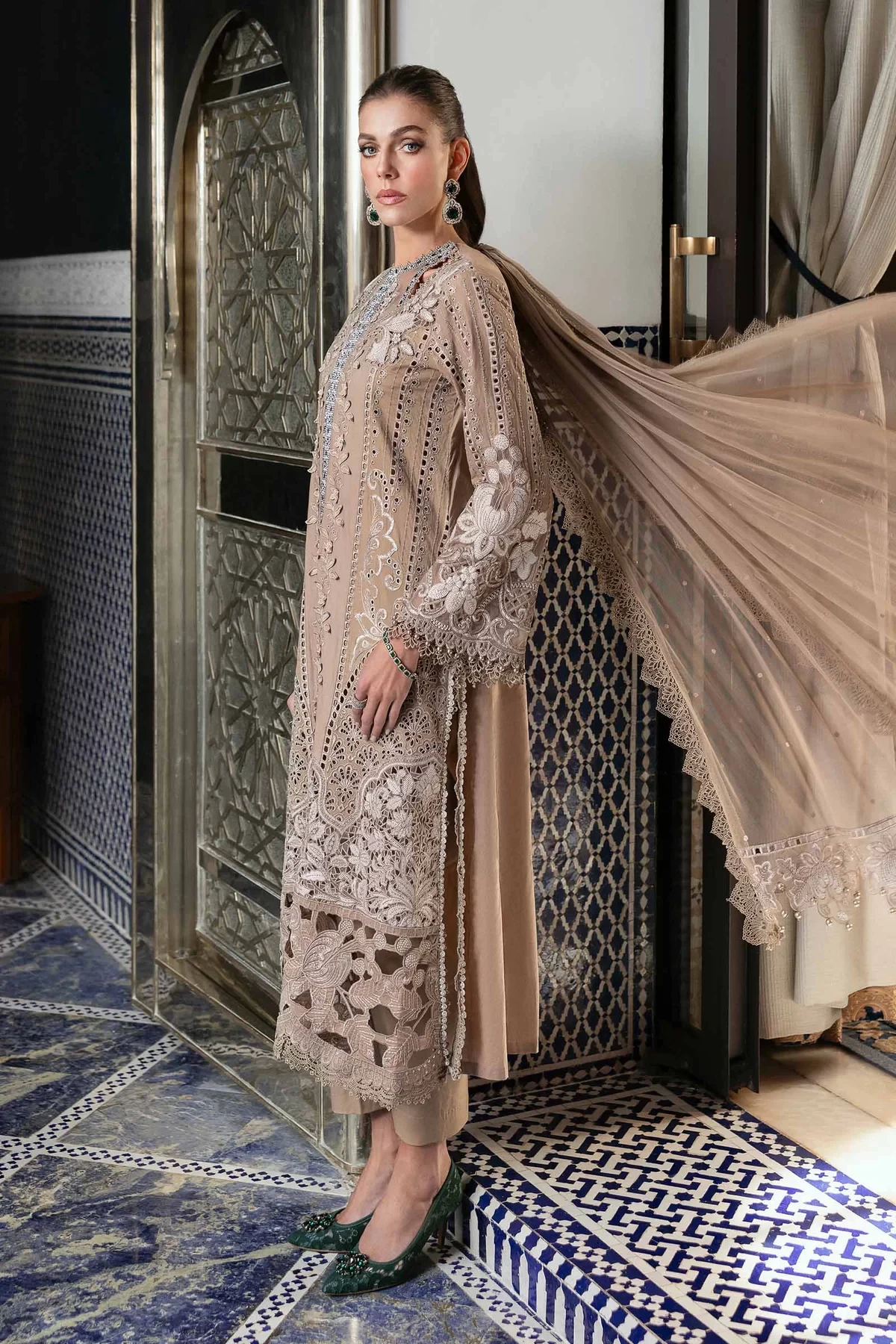 3 Piece Embroidered Lawn Suit | D-2503-A