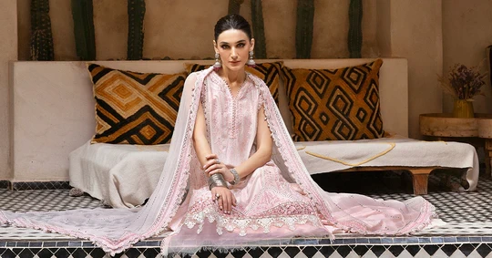 3 Piece Embroidered Lawn Suit | D-2511-A