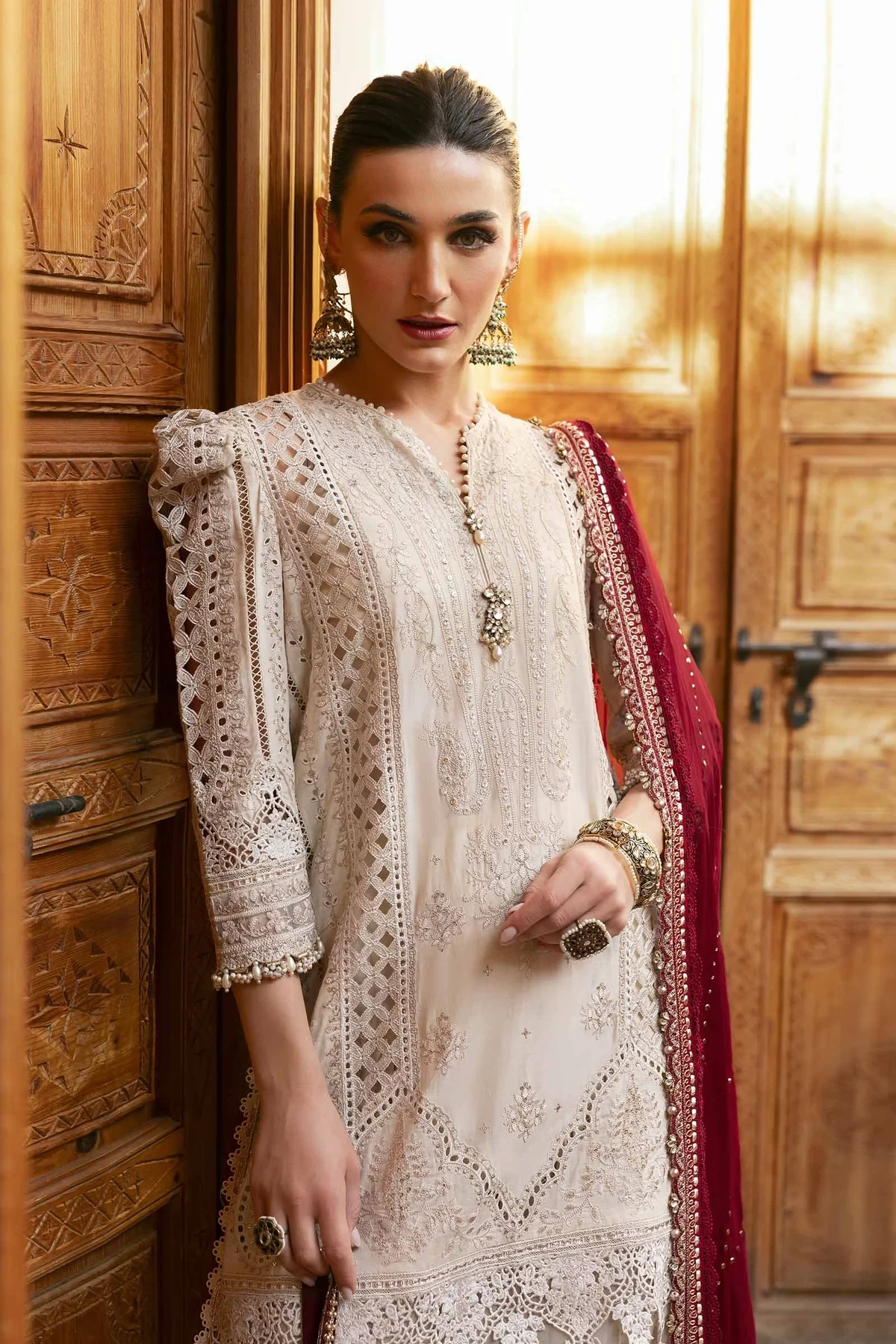 3 Piece Embroidered Lawn Suit | D-2511-B