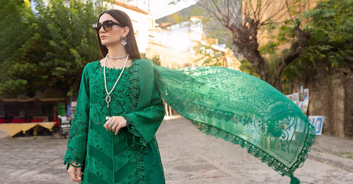 3 Piece Embroidered Lawn Suit | D-2508-B