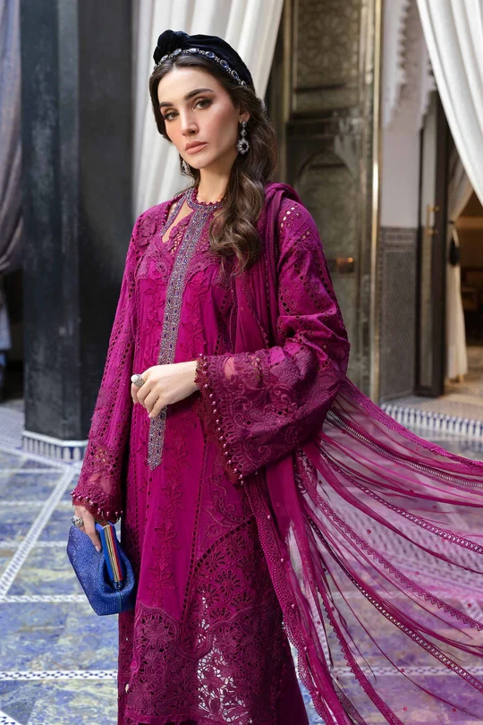 3 Piece Embroidered Lawn Suit | D-2502-B