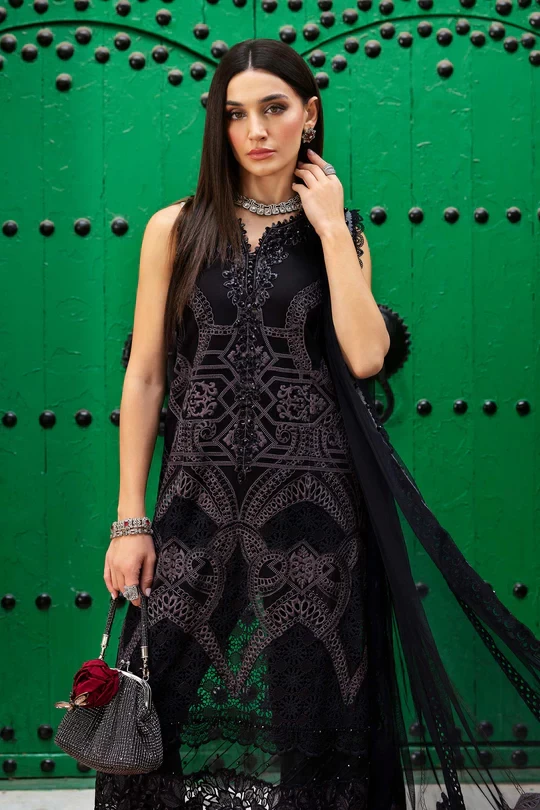 3 Piece Embroidered Lawn Suit | D-2512-B