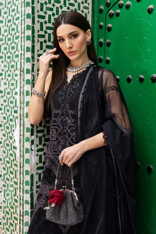 3 Piece Embroidered Lawn Suit | D-2512-B