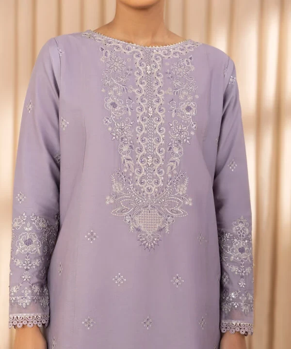 3 Piece - Embroidered Cotton Suit SKU: 0U3PELX25V21