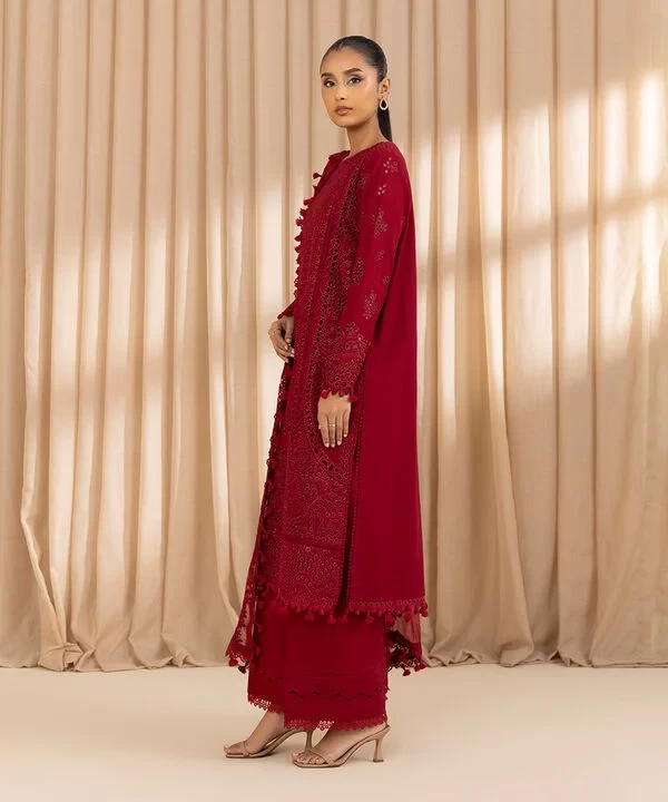 3 Piece - Embroidered Dobby Suit SKU: U3PELX25V211