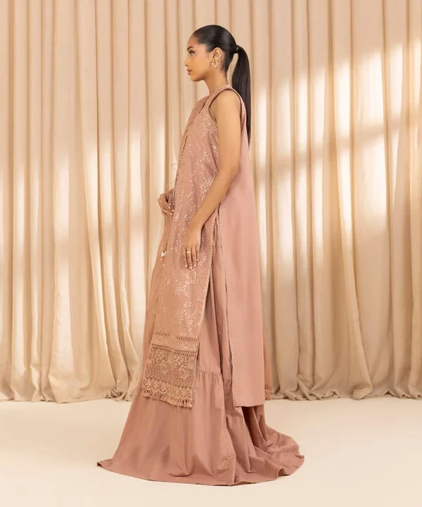 3 Piece - Embroidered Cotton Suit SKU: 0U3PELX25V22