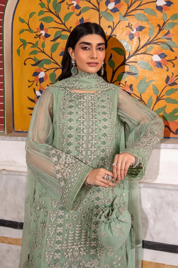 3 Piece Embroidered Organza Suit SKU: WOM34109
