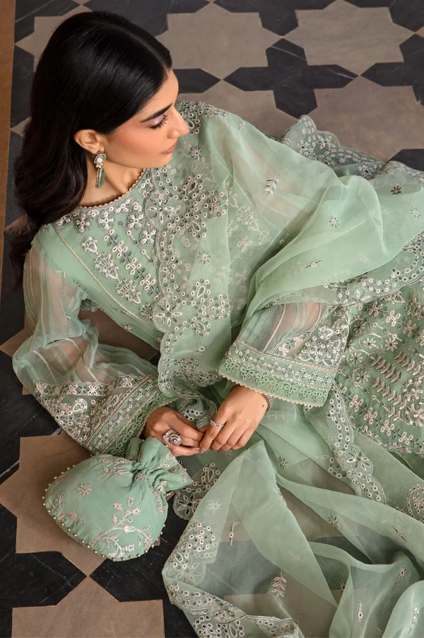 3 Piece Embroidered Organza Suit SKU: WOM34109
