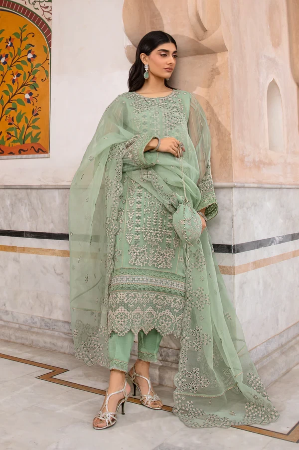3 Piece Embroidered Organza Suit SKU: WOM34109