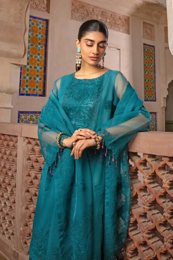 3 Piece Embroidered Organza Suit SKU: WOM34113