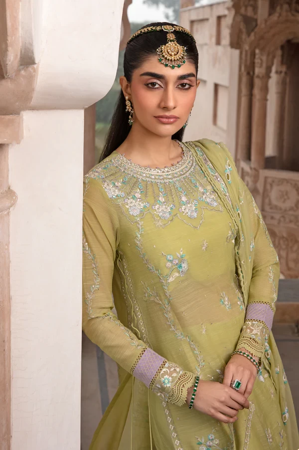 3 Piece Embroidered Monar Suit SKU: WOM34112