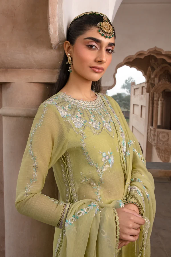 3 Piece Embroidered Monar Suit SKU: WOM34112