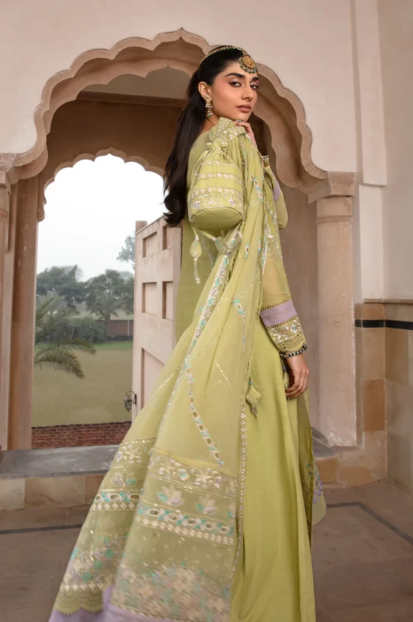 3 Piece Embroidered Monar Suit SKU: WOM34112