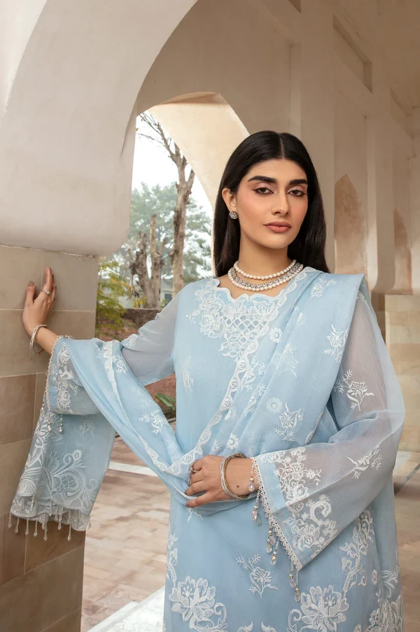 3 Piece Embroidered Manar Suit SKU: WOM34114