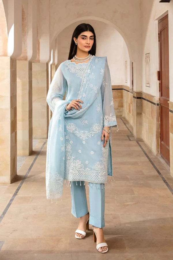 3 Piece Embroidered Manar Suit SKU: WOM34114
