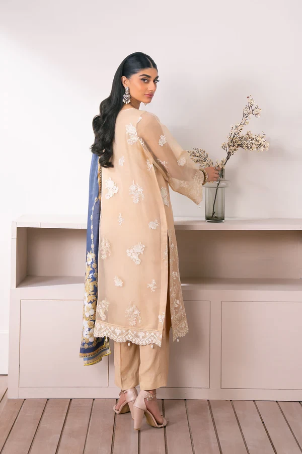 3 Piece Embroidered Semi Formal Suit SKU: WOM34119