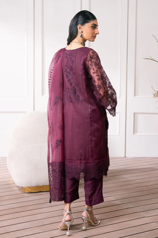 3 Piece Embroidered Semi Formal Suit SKU: WOM34118