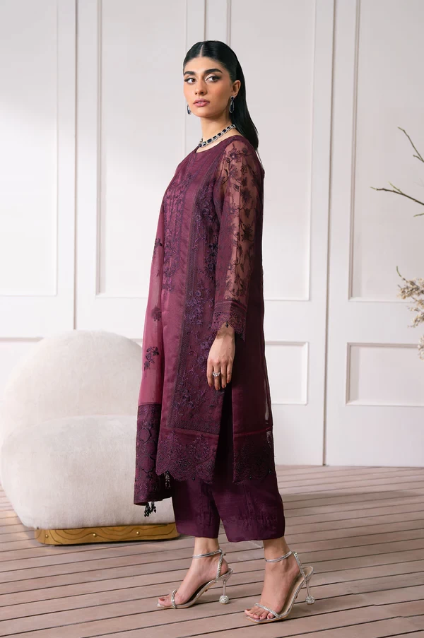 3 Piece Embroidered Semi Formal Suit SKU: WOM34118