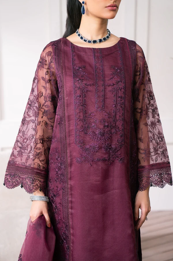 3 Piece Embroidered Semi Formal Suit SKU: WOM34118