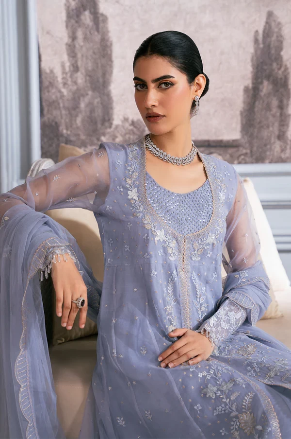 2 Piece Embroidered Organza Suit SKU: WOM24110