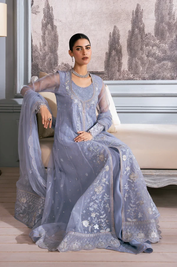 2 Piece Embroidered Organza Suit SKU: WOM24110