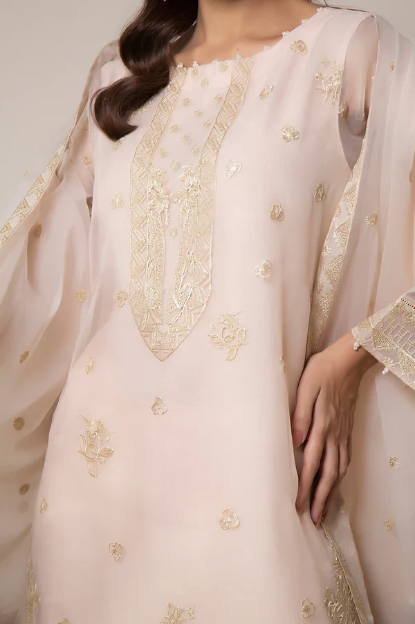 3 Piece Embroidered Semi Formal Organza Suit SKU: WOM34124