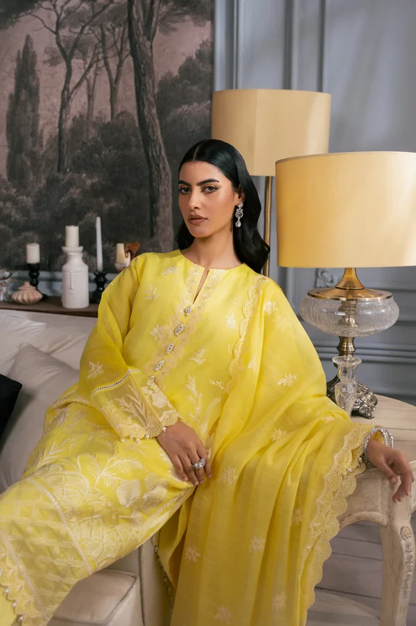 3 Piece Embroidered Semi Formal Manar Suit SKU: WOM34123