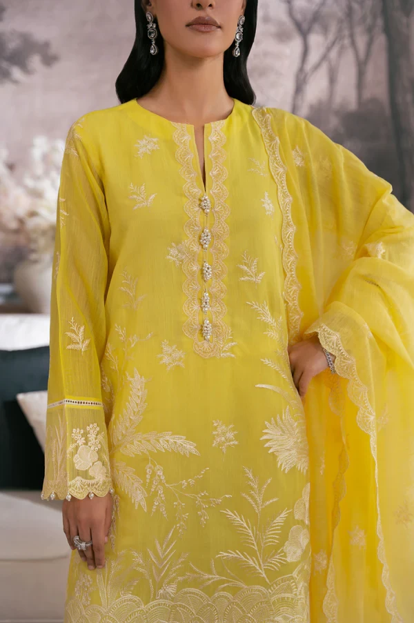 3 Piece Embroidered Semi Formal Manar Suit SKU: WOM34123