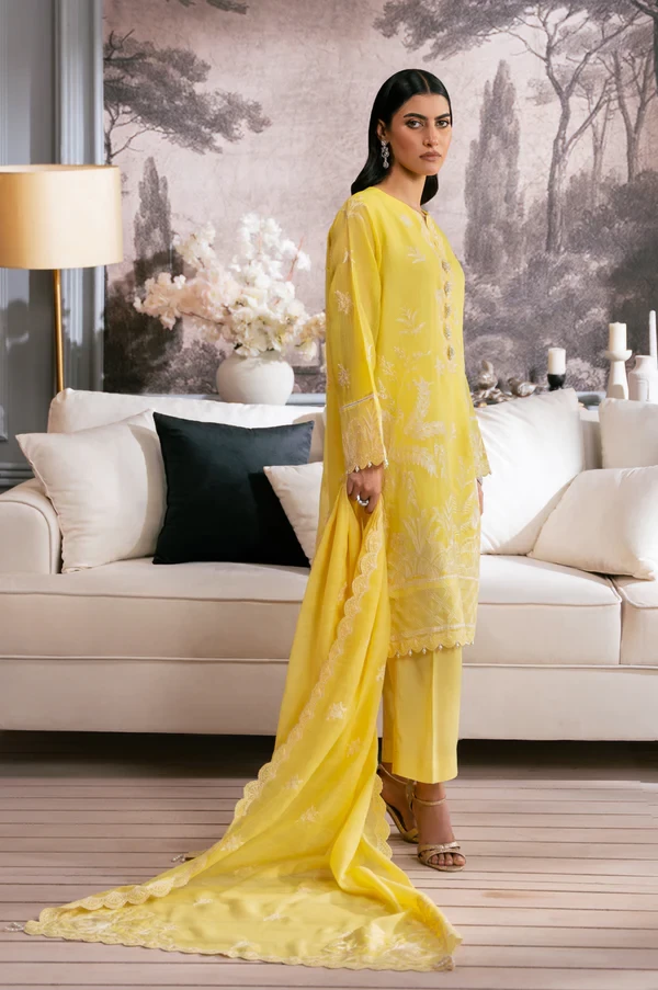 3 Piece Embroidered Semi Formal Manar Suit SKU: WOM34123
