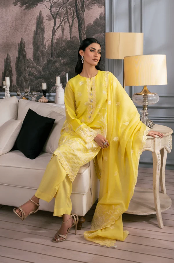 3 Piece Embroidered Semi Formal Manar Suit SKU: WOM34123