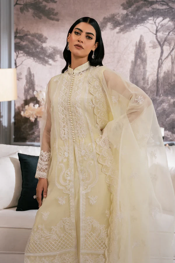 3 Piece Embroidered Semi Formal Organza Suit SKU: WOM34129