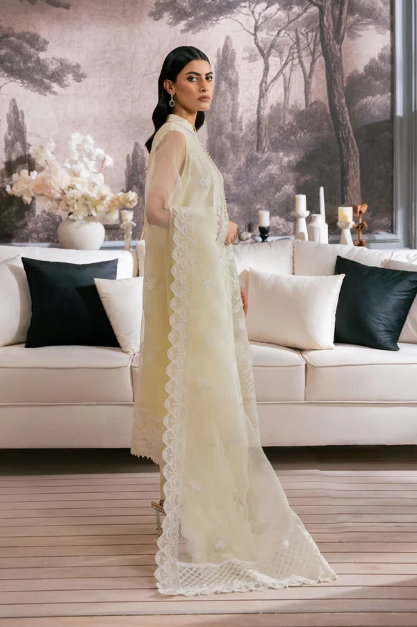 3 Piece Embroidered Semi Formal Organza Suit SKU: WOM34129
