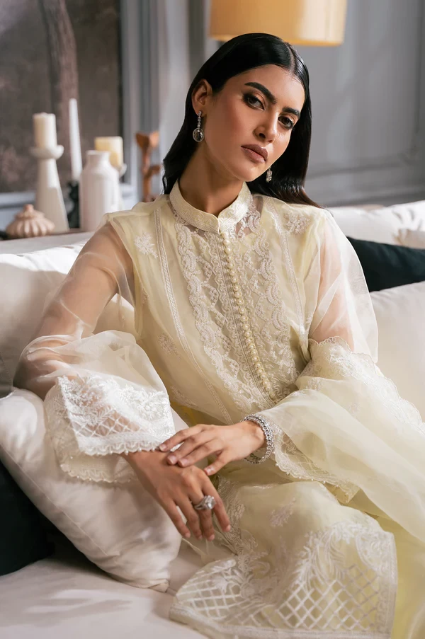 3 Piece Embroidered Semi Formal Organza Suit SKU: WOM34129