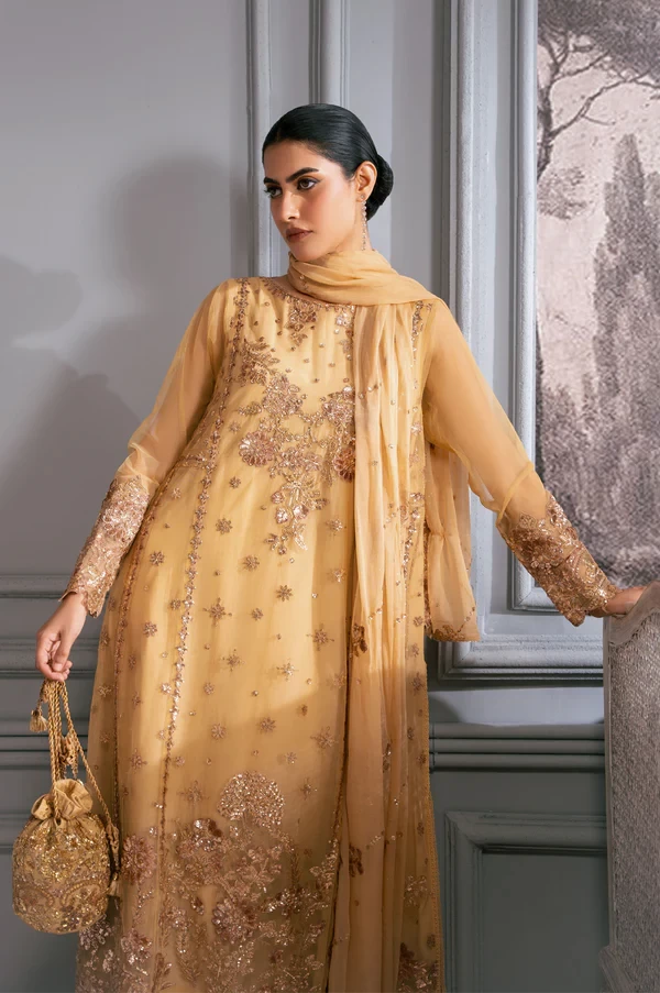 3 Piece Embroidered Net Suit SKU: WOM34105