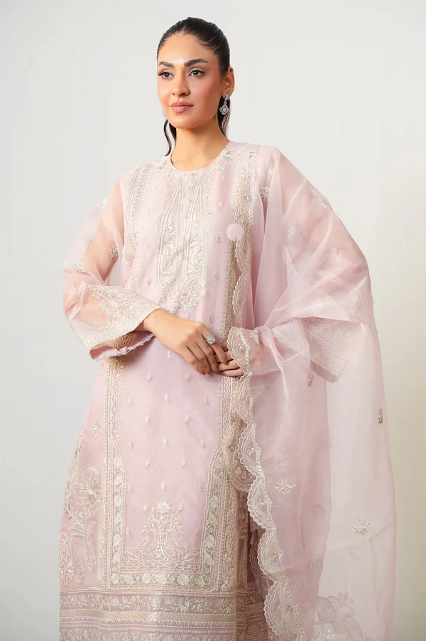 3 Piece Embroidered Organza Suit SKU: WOM34139