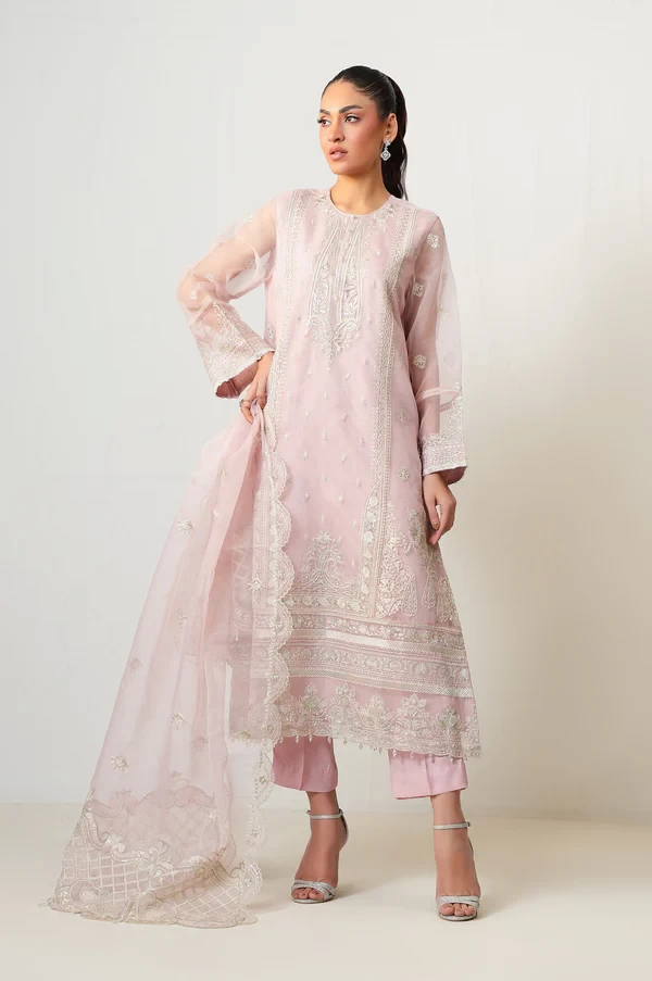 3 Piece Embroidered Organza Suit SKU: WOM34139