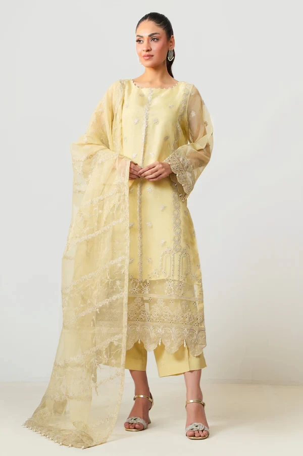 3 Piece Embroidered Organza Suit SKU: WOM34140