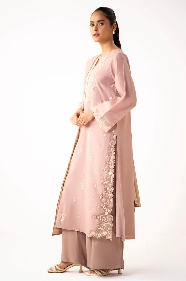 3 Piece Embroidered Cotton Net Suit SKU: WUM34301