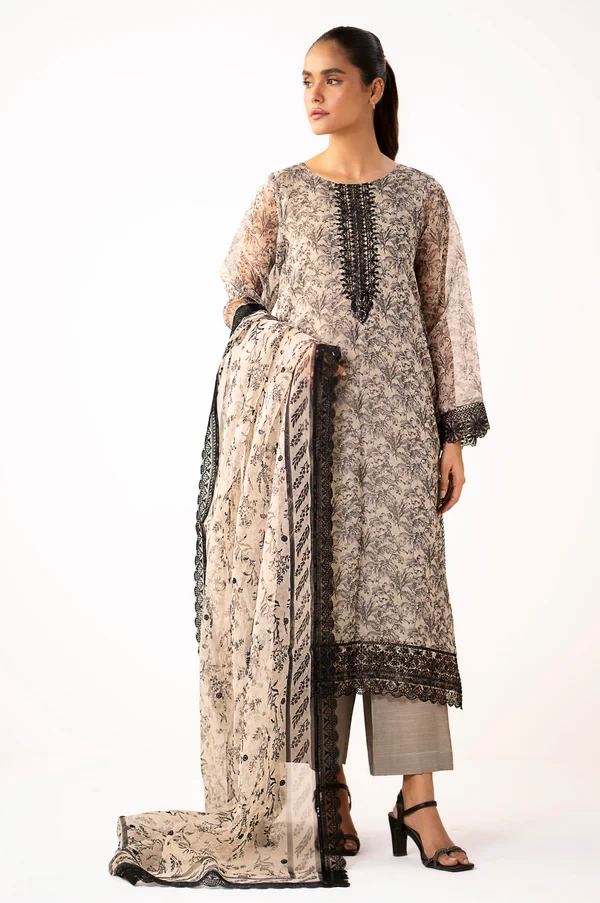 3 Piece Digital Printed Embroidered Organza Suit SKU: WUM34306