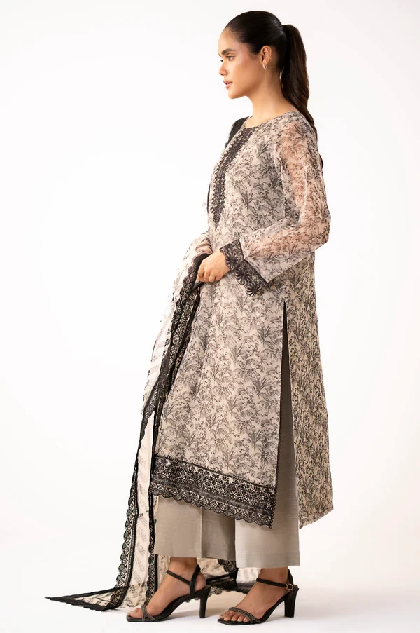3 Piece Digital Printed Embroidered Organza Suit SKU: WUM34306
