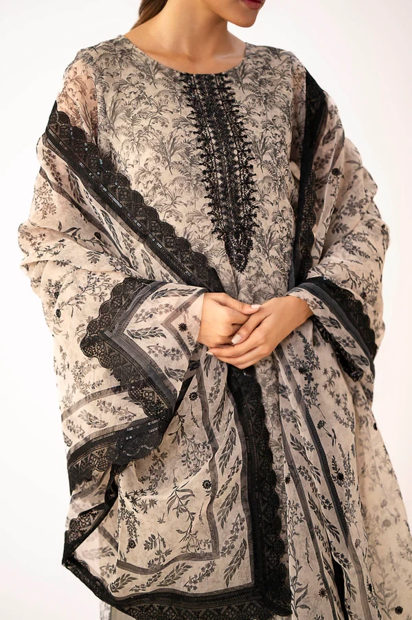 3 Piece Digital Printed Embroidered Organza Suit SKU: WUM34306