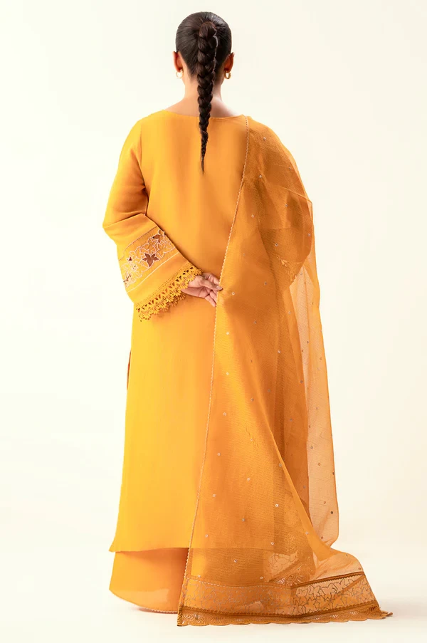 3 Piece Embroidered Cambric Zari Suit SKU: WUM34115