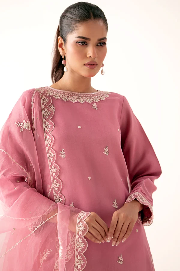 3 Piece Embroidered Organza Suit SKU: WUM34207