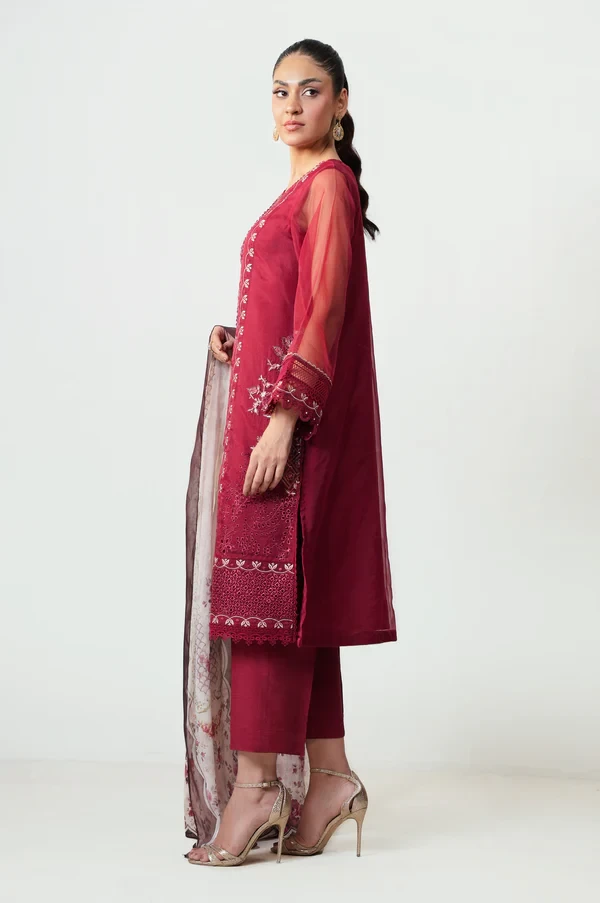 3 Piece Embroidered Organza Suit SKU: WUM35102