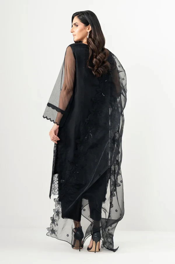 3 Piece Embroidered Organza Suit  SKU: WUM34563
