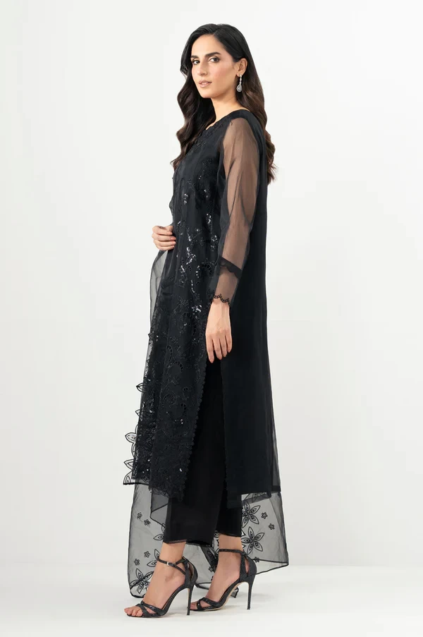 3 Piece Embroidered Organza Suit  SKU: WUM34563