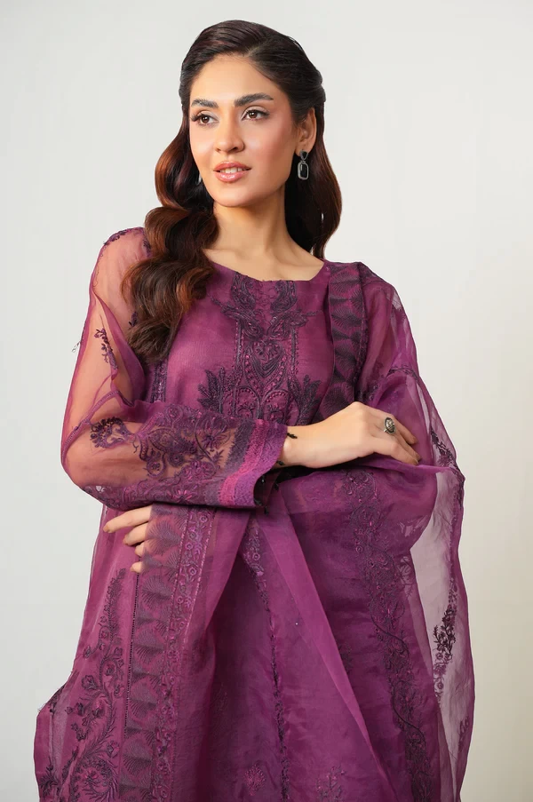 3 Piece Embroidered Organza Suit  SKU: WOM34144