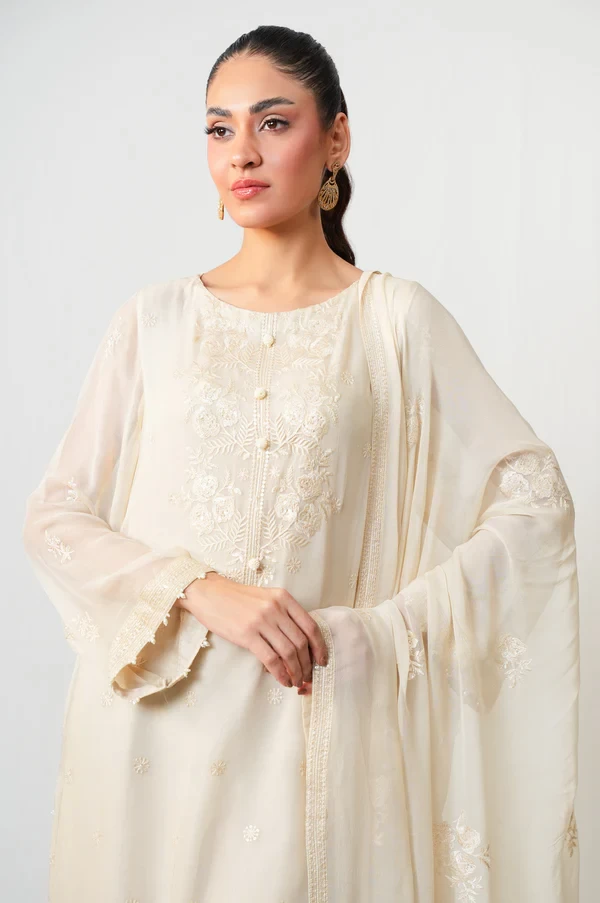 3 Piece Embroidered Chiffon Suit  SKU: WOM34142