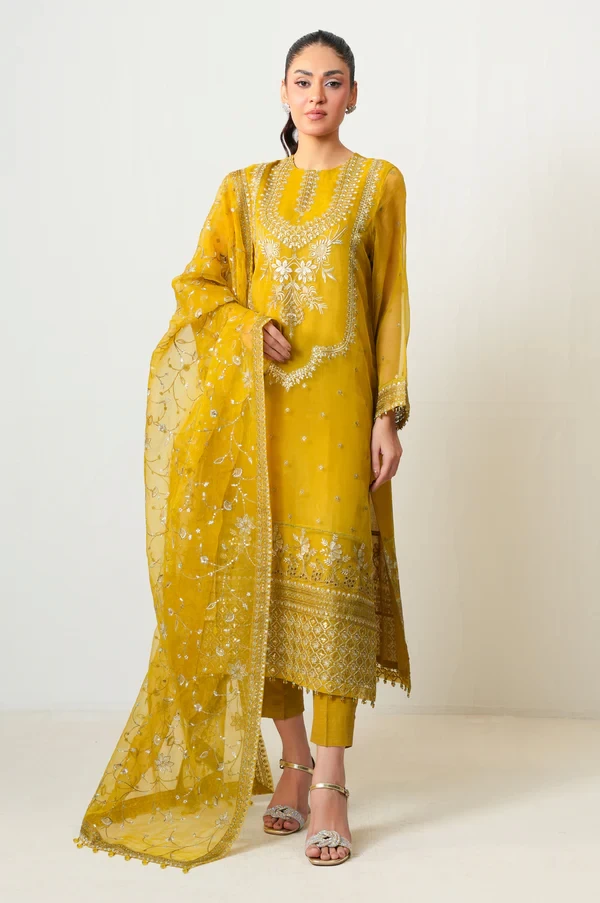 3 Piece Embroidered Organza Suit  SKU: WOM34141