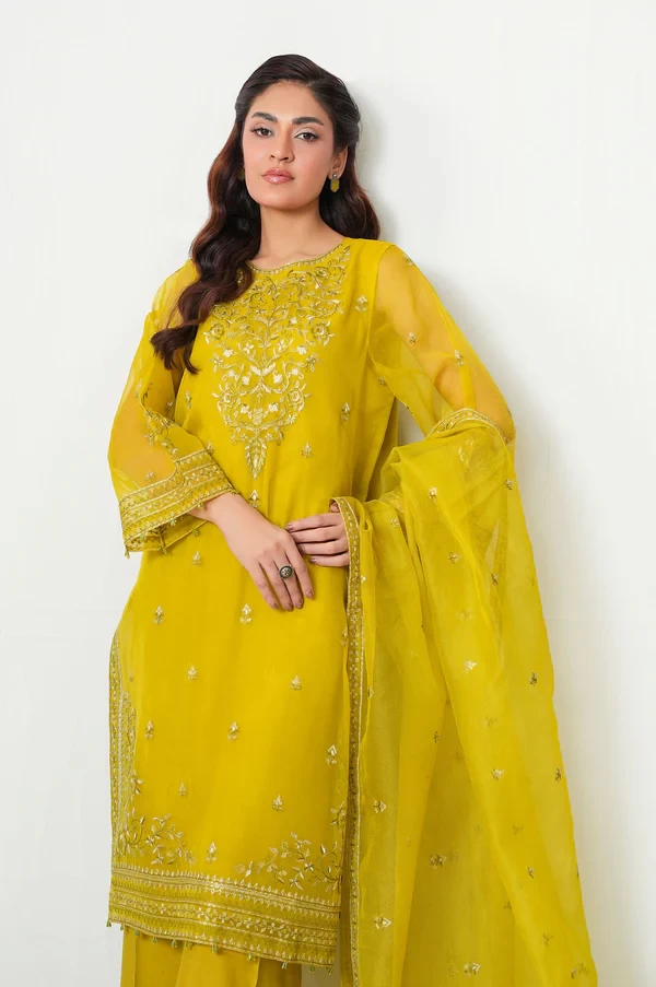 3 Piece Embroidered Organza Suit  SKU: WOM34138